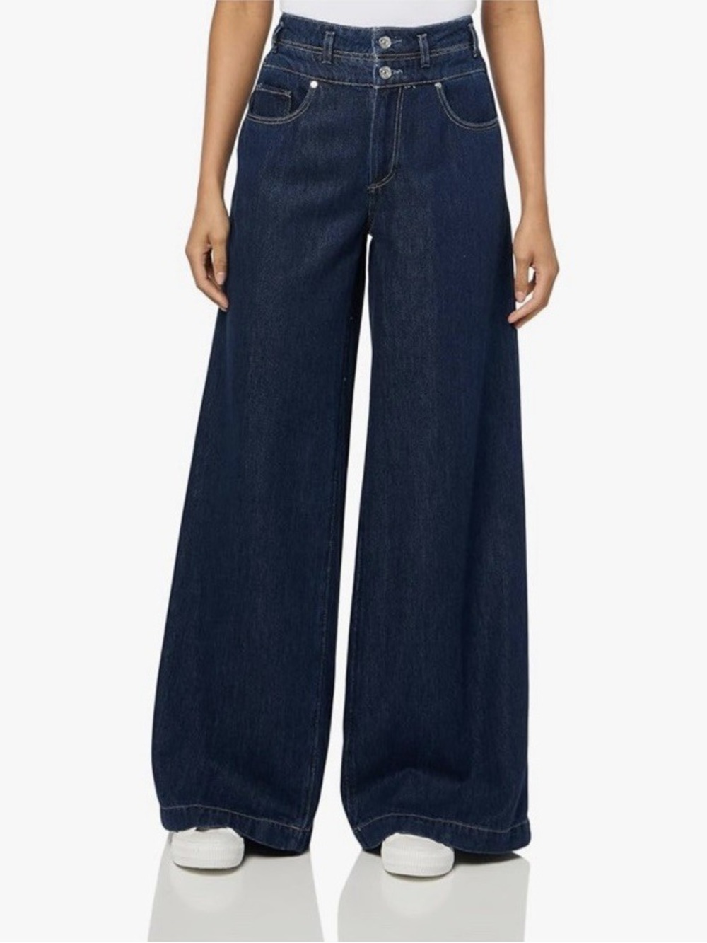 PAIGE Portia Dark Indigo Wide-Leg Jeans
